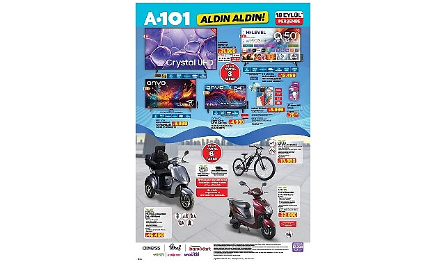 Yeni Nesil Mobilite Ürünleri 18 Eylül’de A101 Mağazalarında